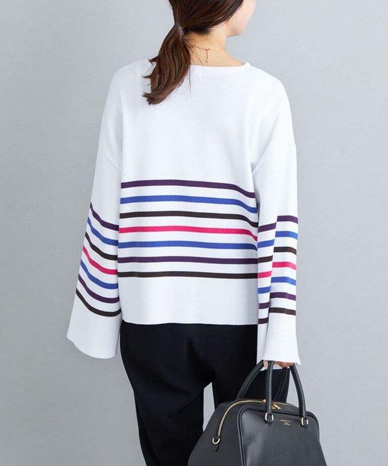 SHIPS for women「〈手洗い可能〉徳島ボーダーニットプルオーバー22FW◇」|ニット・セーター|