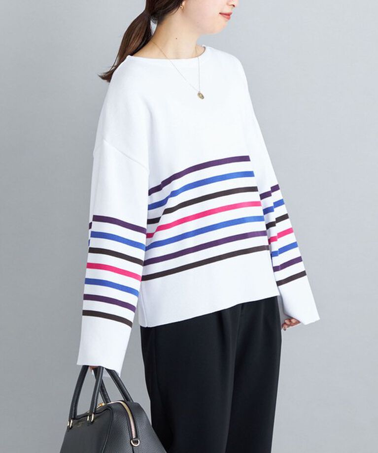 SHIPS for women「〈手洗い可能〉徳島ボーダーニットプルオーバー22FW◇」|ニット・セーター|