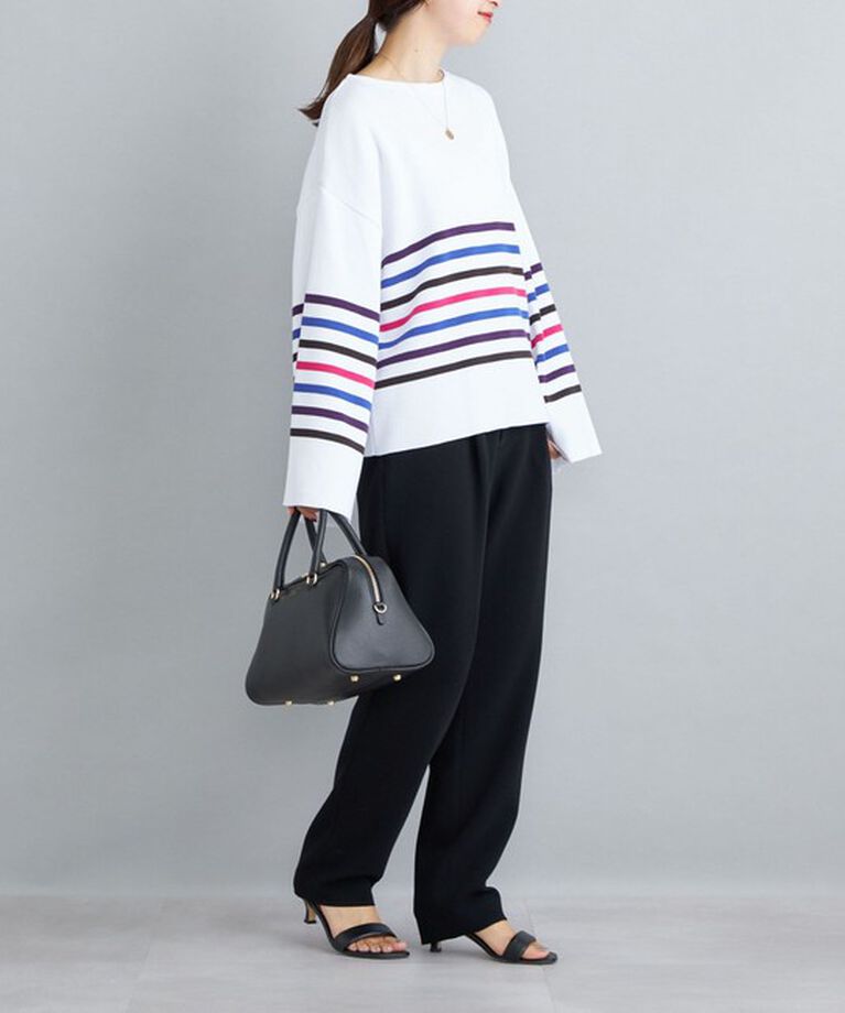 SHIPS for women「〈手洗い可能〉徳島ボーダーニットプルオーバー22FW◇」|ニット・セーター|