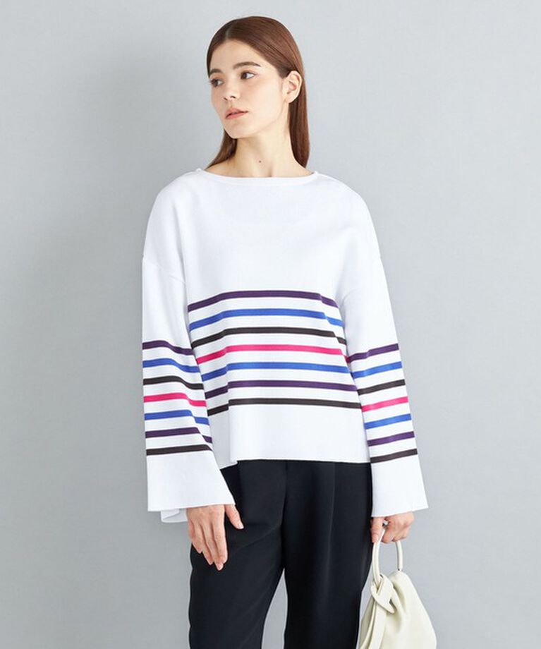 SHIPS for women「〈手洗い可能〉徳島ボーダーニットプルオーバー22FW◇」|ニット・セーター|