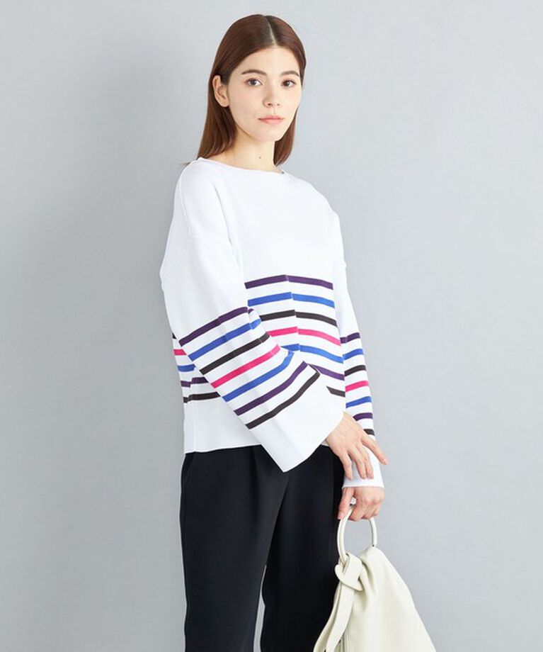 SHIPS for women「〈手洗い可能〉徳島ボーダーニットプルオーバー22FW◇」|ニット・セーター|