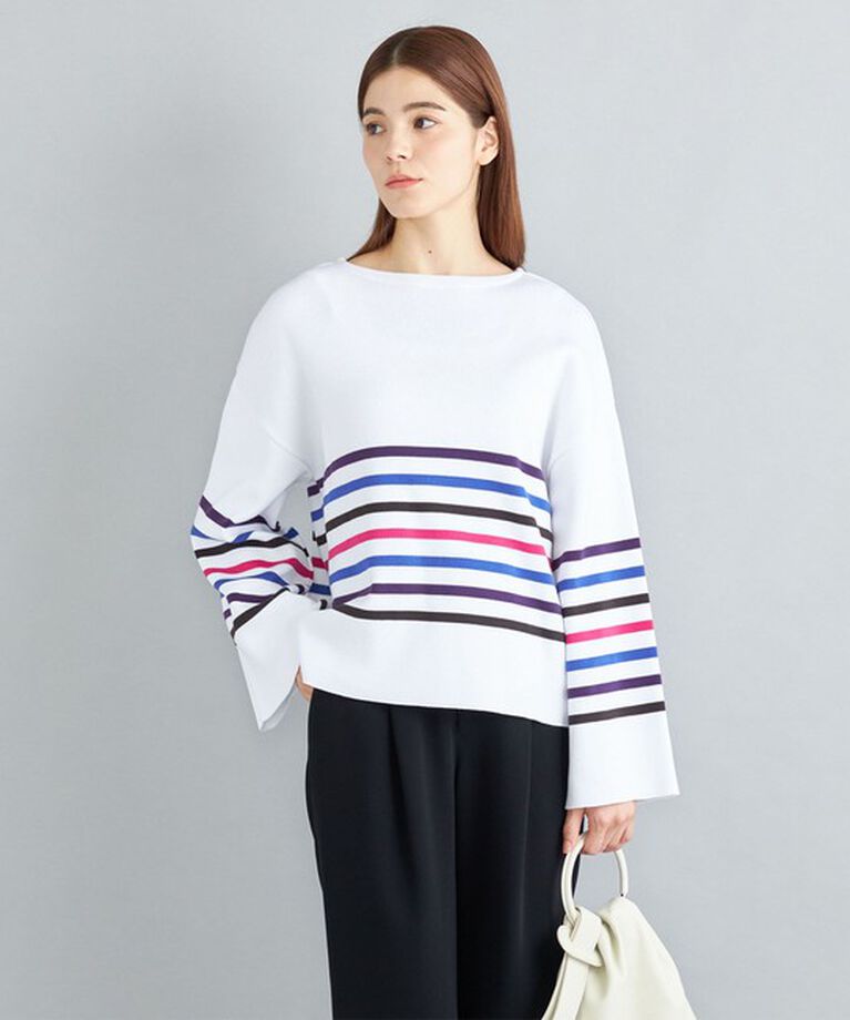 SHIPS for women「〈手洗い可能〉徳島ボーダーニットプルオーバー22FW◇」|ニット・セーター|