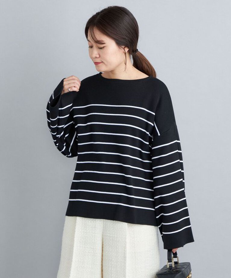 SHIPS for women「〈手洗い可能〉徳島ボーダーニットプルオーバー22FW◇」|ニット・セーター|