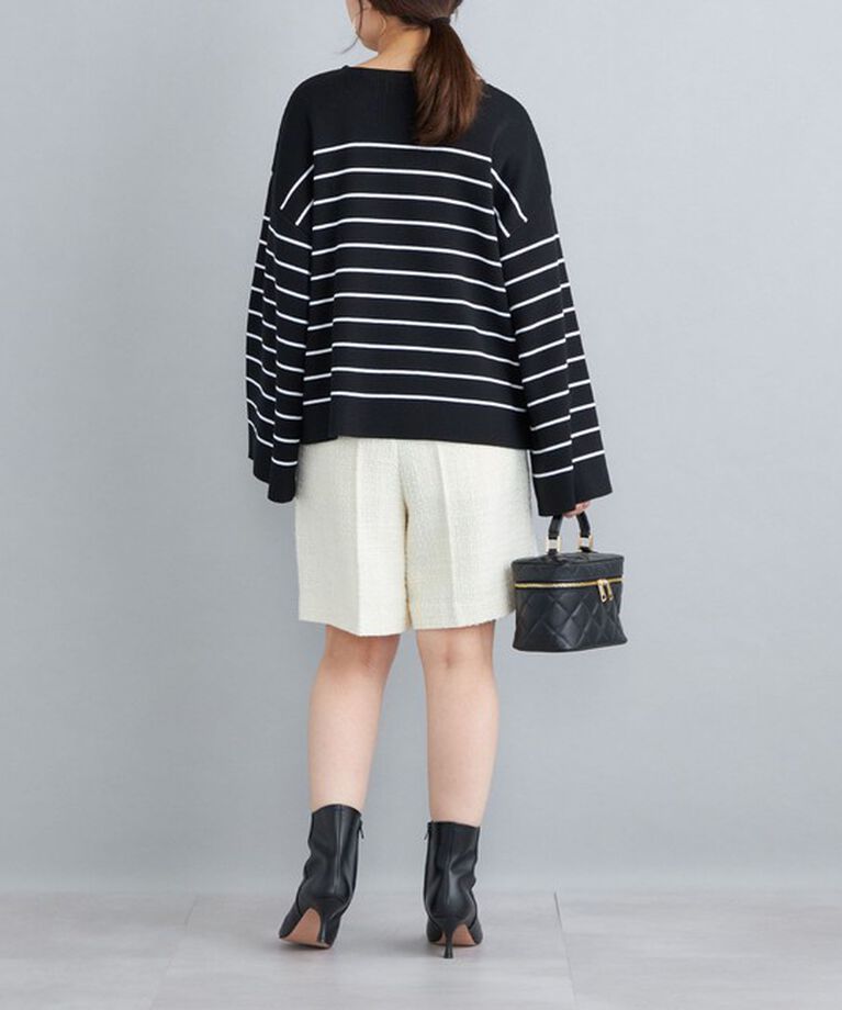 SHIPS for women「〈手洗い可能〉徳島ボーダーニットプルオーバー22FW◇」|ニット・セーター|