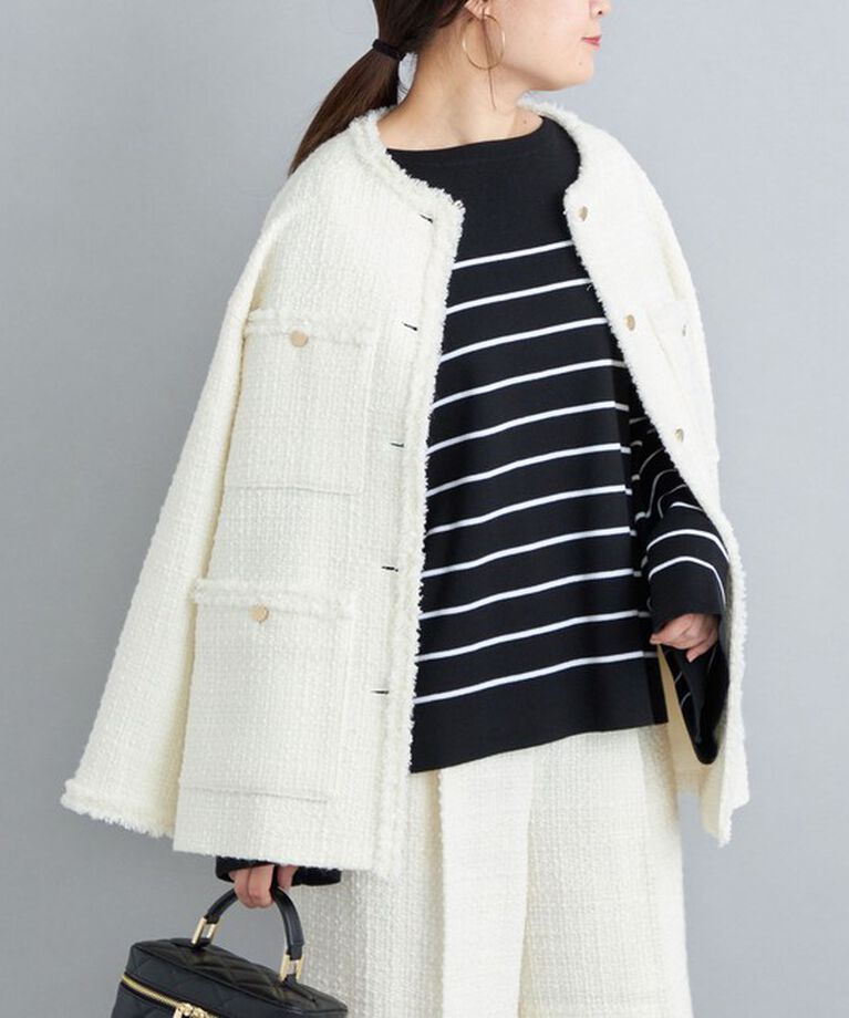 SHIPS for women「〈手洗い可能〉徳島ボーダーニットプルオーバー22FW◇」|ニット・セーター|