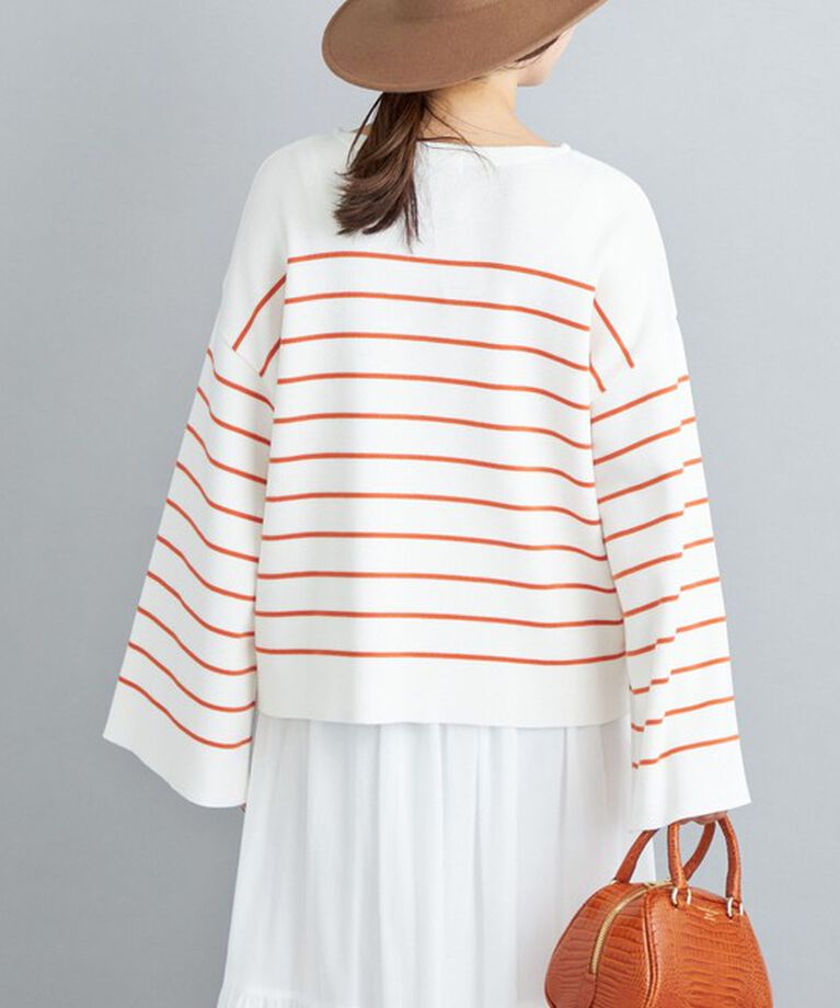 SHIPS for women「〈手洗い可能〉徳島ボーダーニットプルオーバー22FW◇」|ニット・セーター|