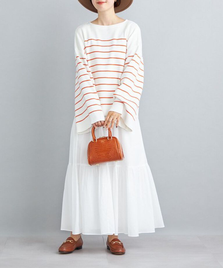 SHIPS for women「〈手洗い可能〉徳島ボーダーニットプルオーバー22FW◇」|ニット・セーター|