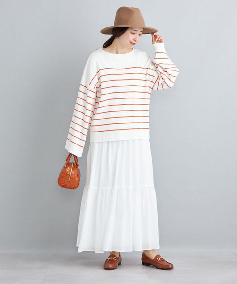 SHIPS for women「〈手洗い可能〉徳島ボーダーニットプルオーバー22FW◇」|ニット・セーター|