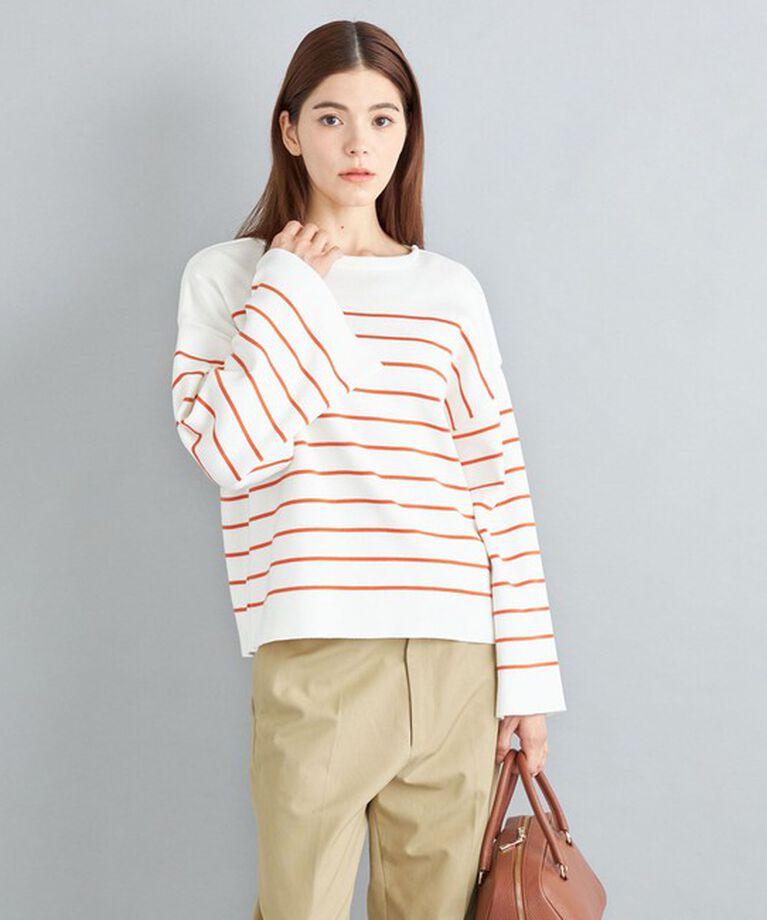 SHIPS for women「〈手洗い可能〉徳島ボーダーニットプルオーバー22FW◇」|ニット・セーター|