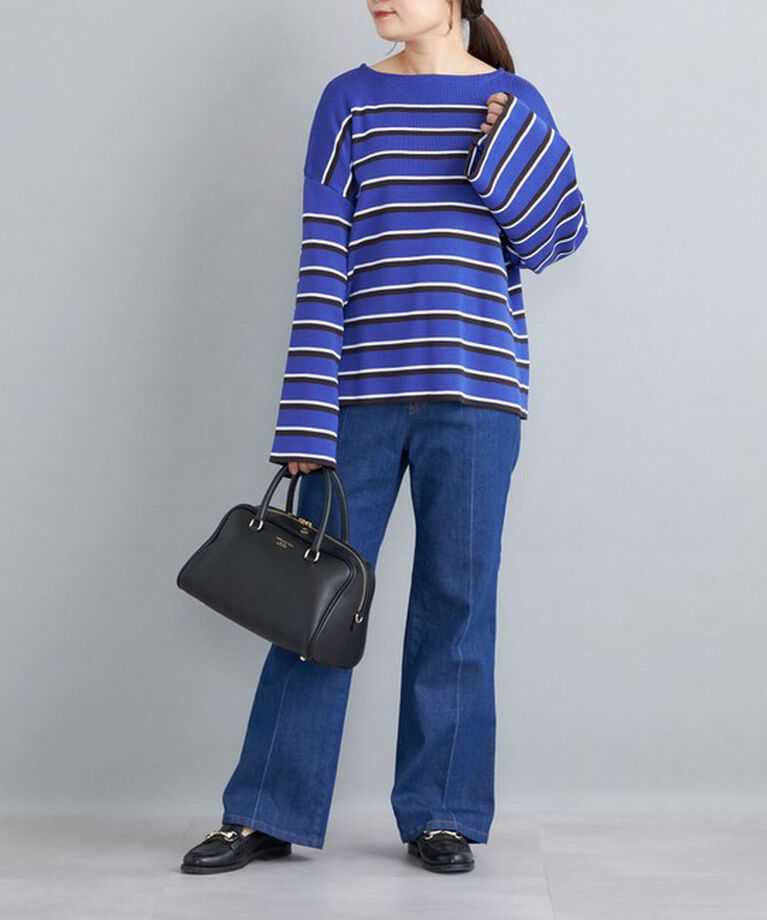 SHIPS for women「〈手洗い可能〉徳島ボーダーニットプルオーバー22FW◇」|ニット・セーター|