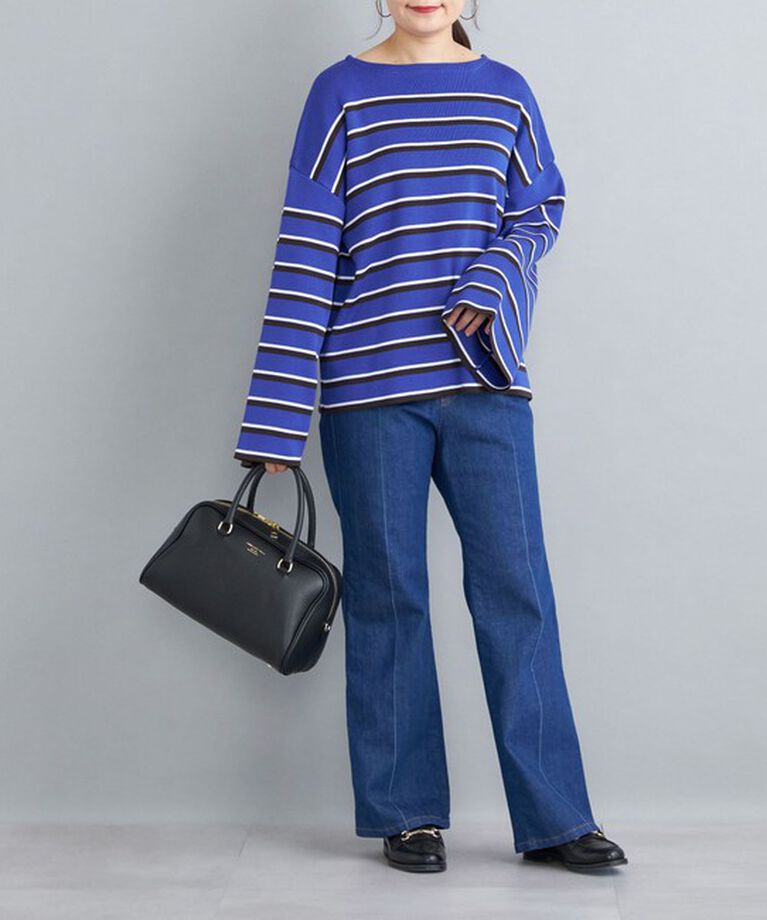 SHIPS for women「〈手洗い可能〉徳島ボーダーニットプルオーバー22FW◇」|ニット・セーター|