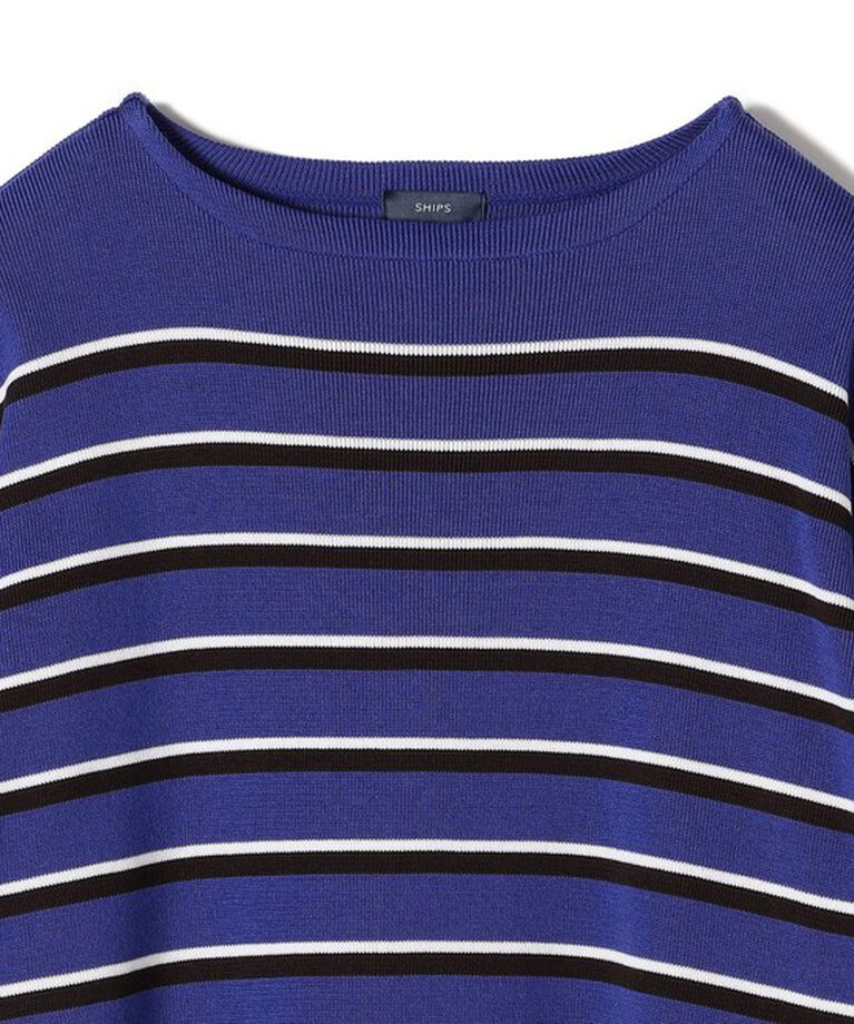 SHIPS for women「〈手洗い可能〉徳島ボーダーニットプルオーバー22FW◇」|ニット・セーター|