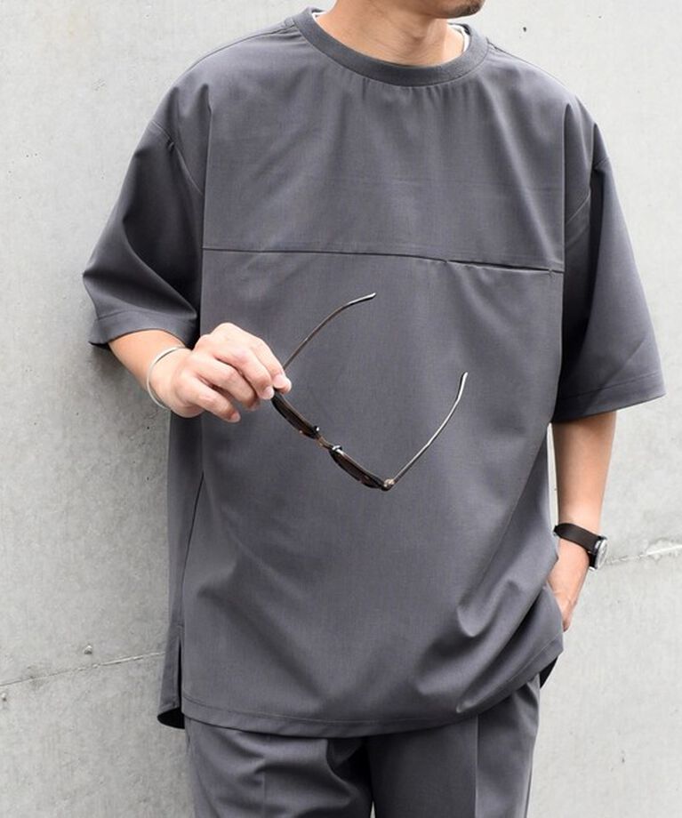 SHIPS any「SHIPS any: COOLMAX（R） サマー プルオーバー Tシャツ (セットアップ対応) 24SS◇」|Tシャツ・カットソー|グレー
