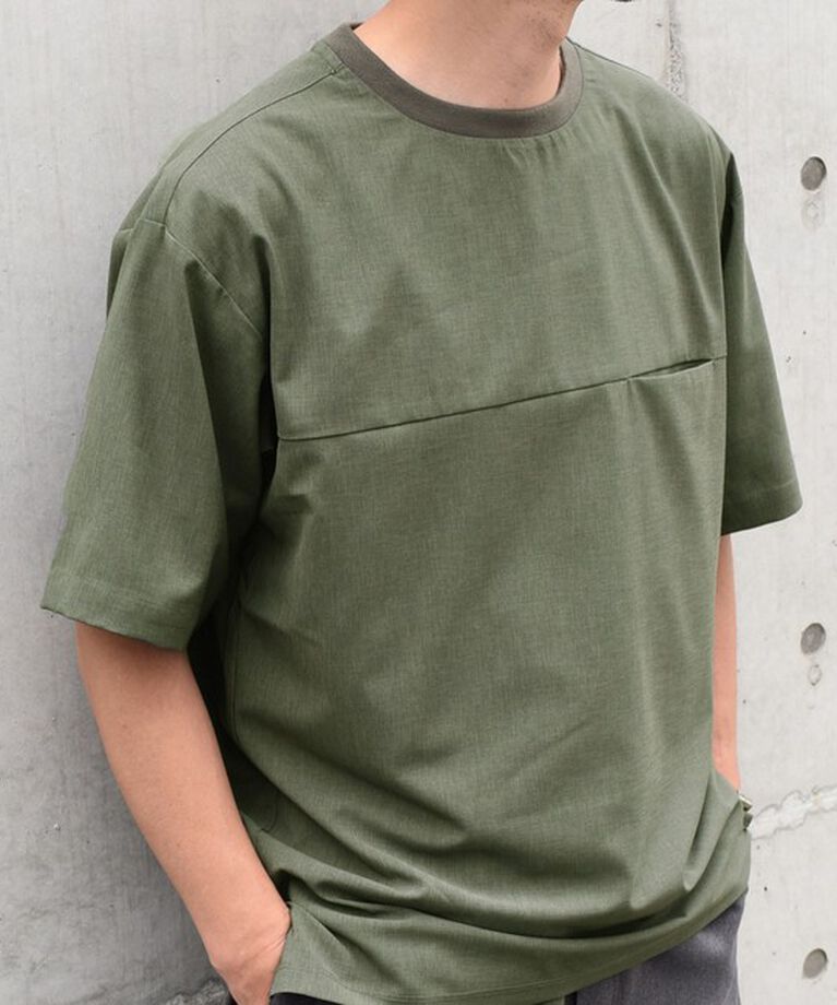 SHIPS any「SHIPS any: COOLMAX（R） サマー プルオーバー Tシャツ (セットアップ対応) 24SS◇」|Tシャツ・カットソー|ライトオリーブ