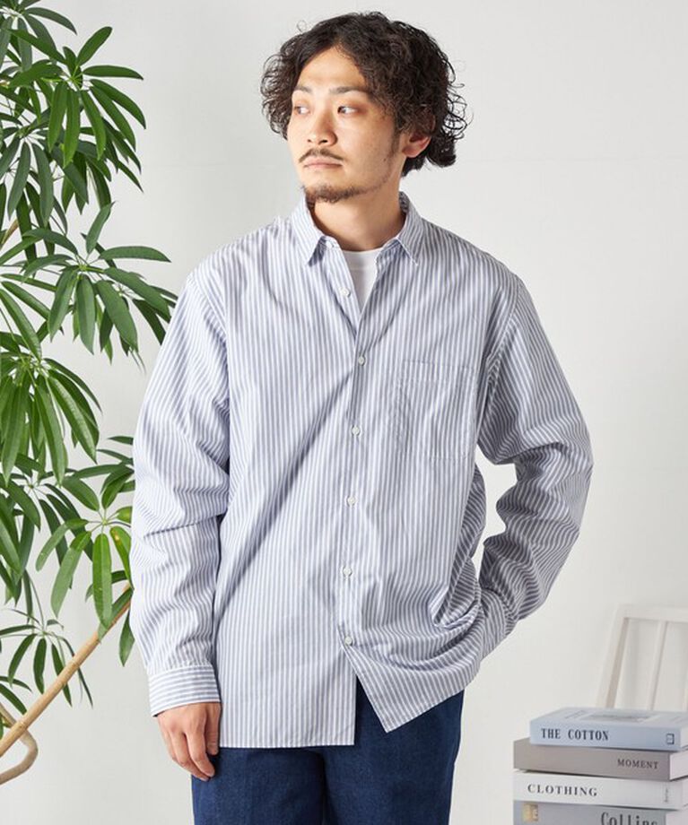 SHIPS any「SHIPS any: ストライプ / ソリッド リラックス レギュラーカラー シャツ 24SS◇」|シャツ・ブラウス|