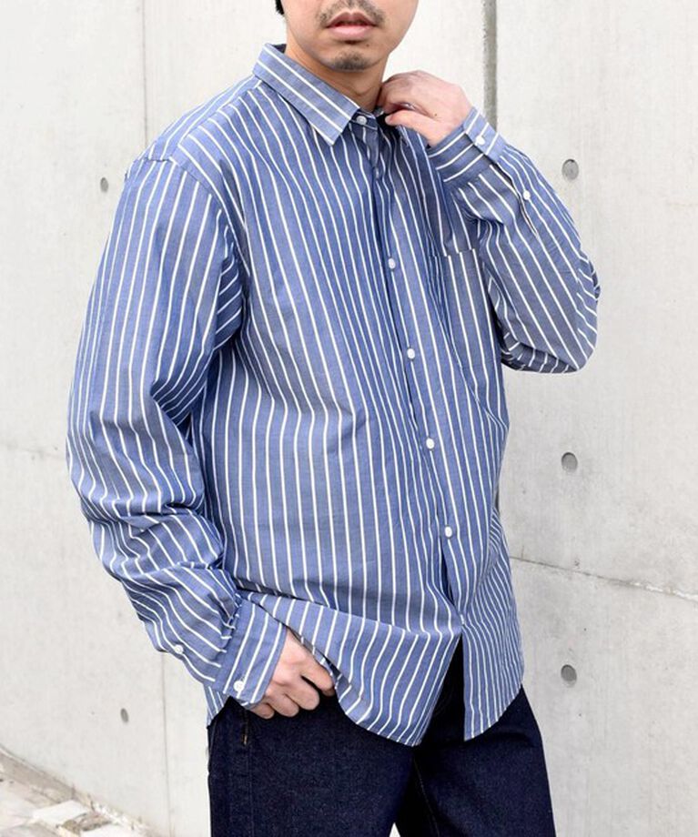 SHIPS any「SHIPS any: ストライプ / ソリッド リラックス レギュラーカラー シャツ 24SS◇」|シャツ・ブラウス|