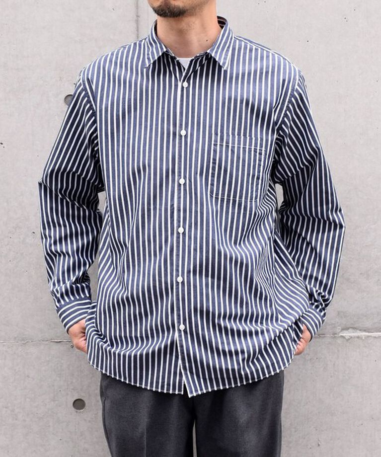 SHIPS any「SHIPS any: ストライプ / ソリッド リラックス レギュラーカラー シャツ 24SS◇」|シャツ・ブラウス|