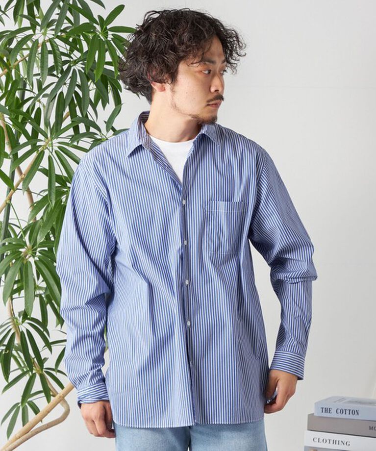 SHIPS any「SHIPS any: ストライプ / ソリッド リラックス レギュラーカラー シャツ 24SS◇」|シャツ・ブラウス|