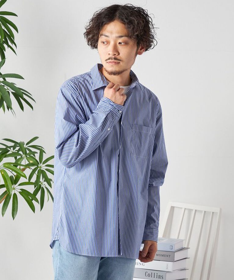 SHIPS any「SHIPS any: ストライプ / ソリッド リラックス レギュラーカラー シャツ 24SS◇」|シャツ・ブラウス|