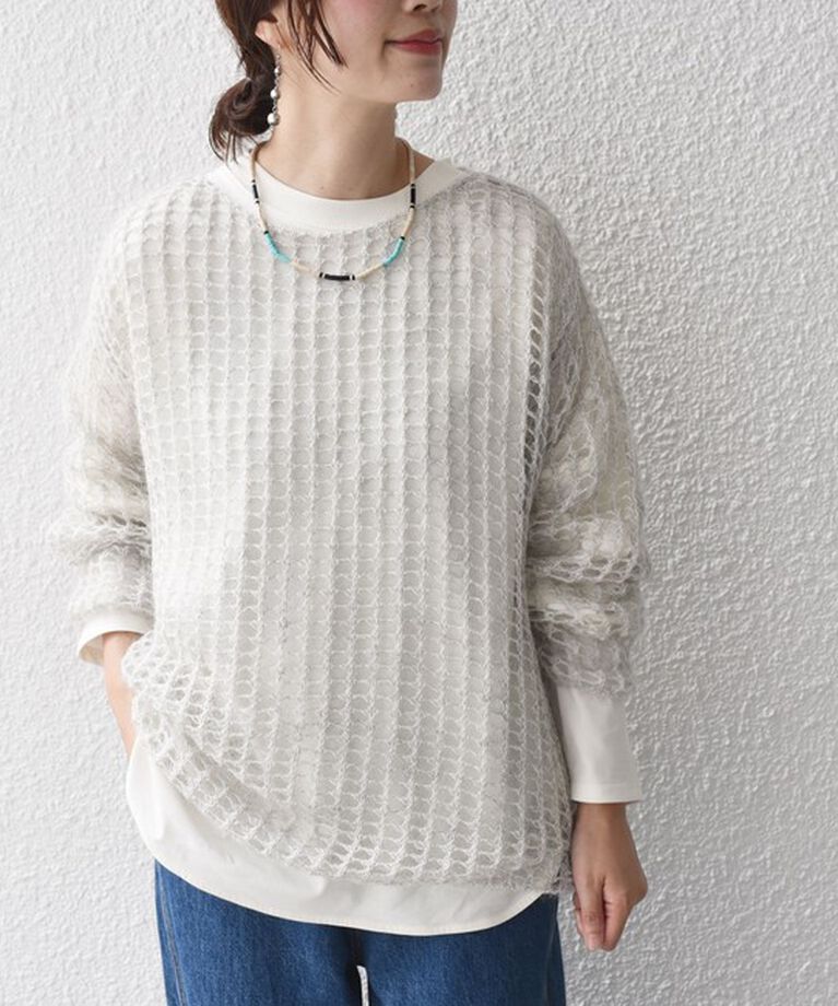 SHIPS for women「〈手洗い可能〉モヘヤ メッシュ プルオーバー◇」|ニット・セーター|