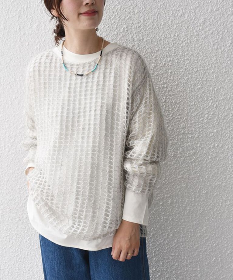 SHIPS for women「〈手洗い可能〉モヘヤ メッシュ プルオーバー◇」|ニット・セーター|