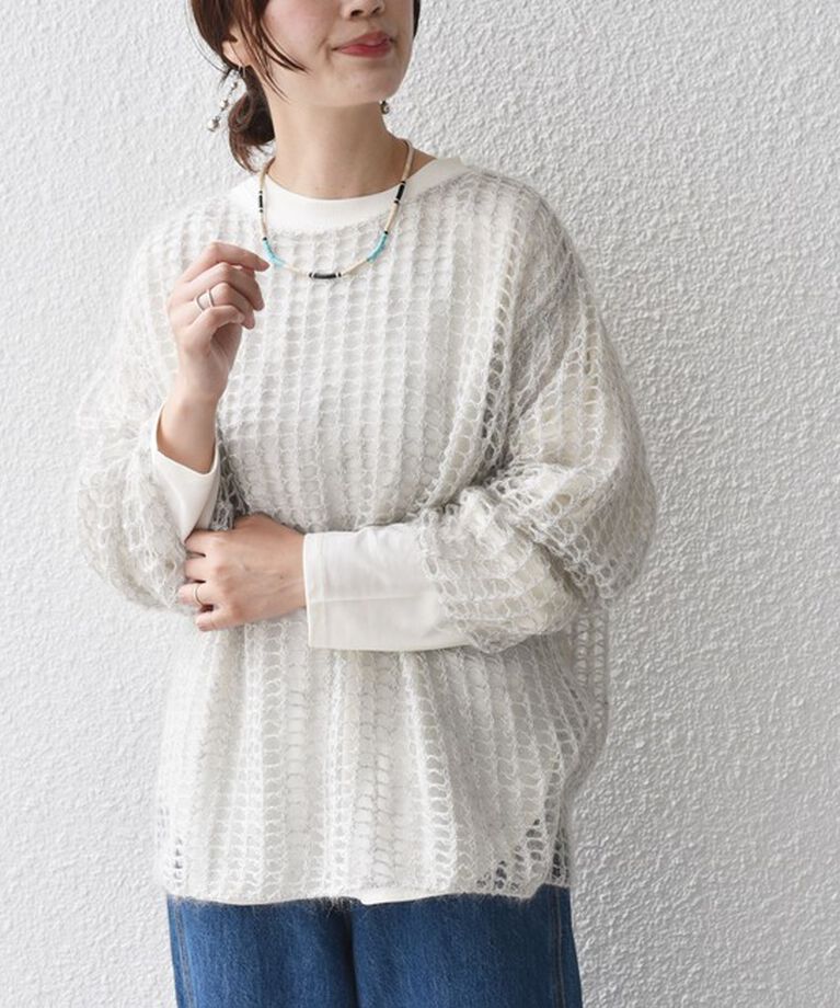 SHIPS for women「〈手洗い可能〉モヘヤ メッシュ プルオーバー◇」|ニット・セーター|