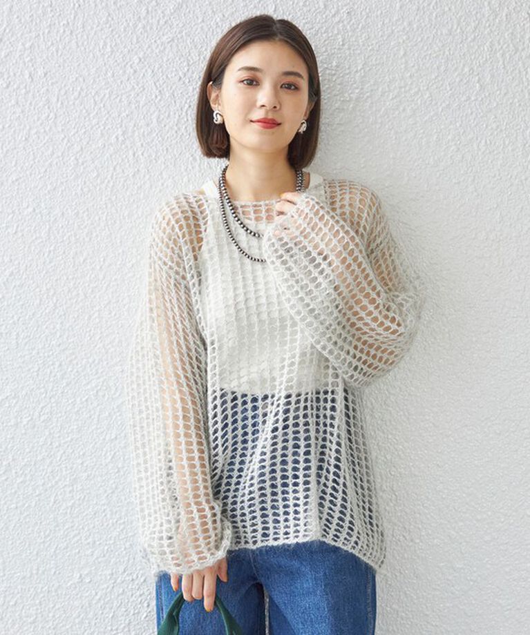 SHIPS for women「〈手洗い可能〉モヘヤ メッシュ プルオーバー◇」|ニット・セーター|