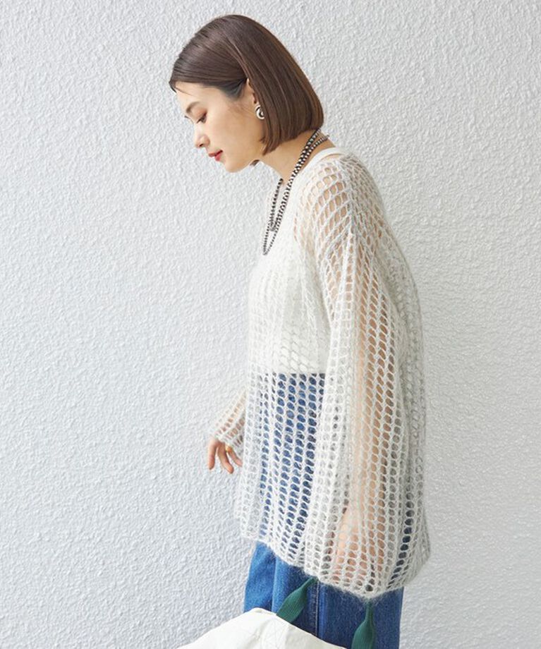 SHIPS for women「〈手洗い可能〉モヘヤ メッシュ プルオーバー◇」|ニット・セーター|