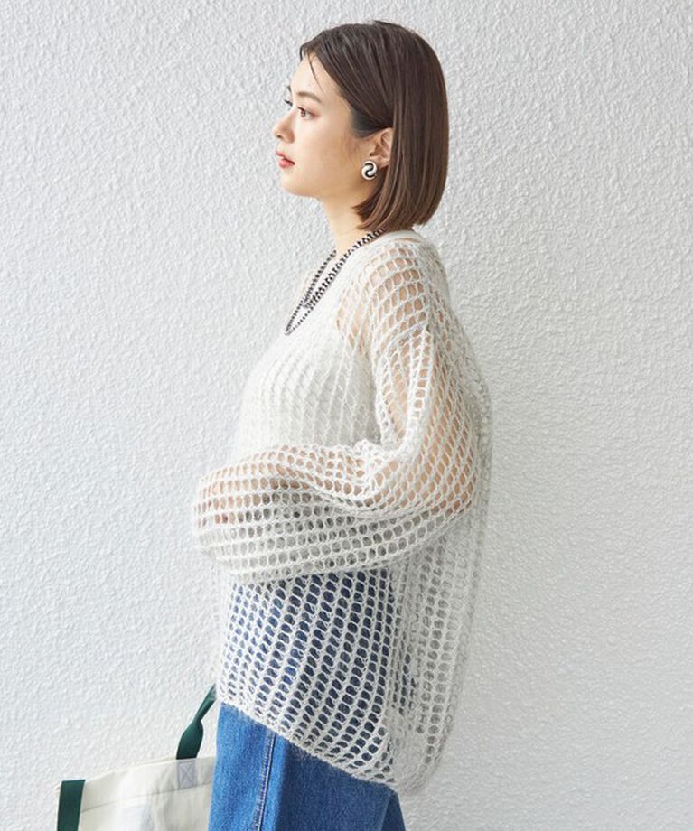 SHIPS for women「〈手洗い可能〉モヘヤ メッシュ プルオーバー◇」|ニット・セーター|