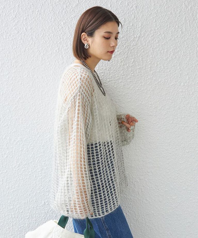 SHIPS for women「〈手洗い可能〉モヘヤ メッシュ プルオーバー◇」|ニット・セーター|