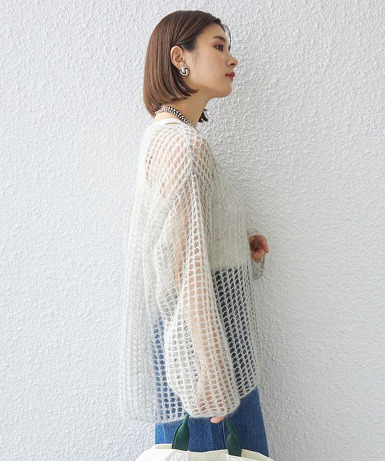 SHIPS for women「〈手洗い可能〉モヘヤ メッシュ プルオーバー◇」|ニット・セーター|