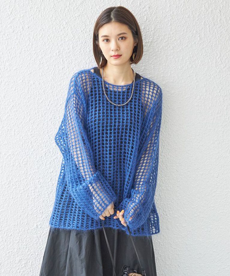 SHIPS for women「〈手洗い可能〉モヘヤ メッシュ プルオーバー◇」|ニット・セーター|
