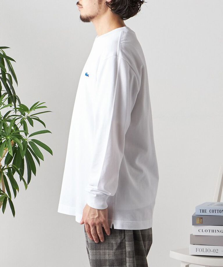 SHIPS any「【SHIPS any別注】LACOSTE: ワンポイント ピケ クルーネック Tシャツ (ロンT)◇」|Tシャツ・カットソー|
