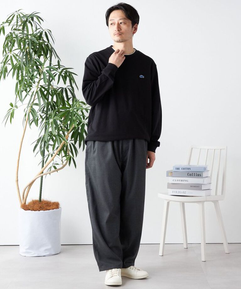 SHIPS any「【SHIPS any別注】LACOSTE: ワンポイント ピケ クルーネック Tシャツ (ロンT)◇」|Tシャツ・カットソー|