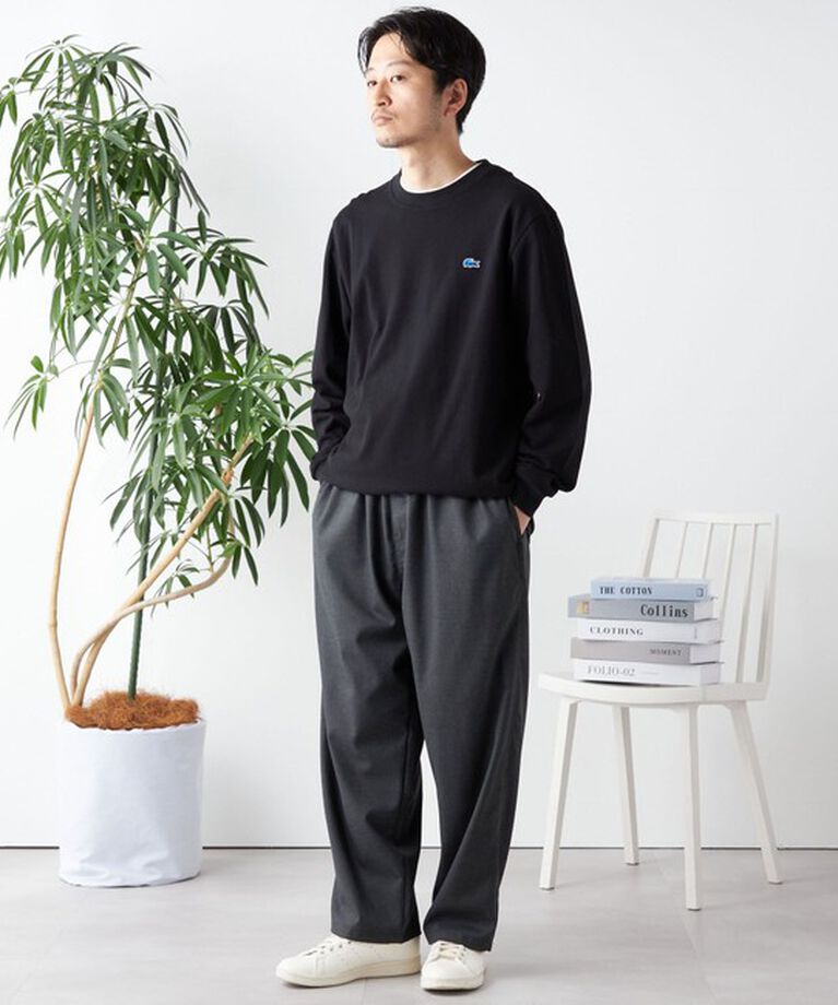 SHIPS any「【SHIPS any別注】LACOSTE: ワンポイント ピケ クルーネック Tシャツ (ロンT)◇」|Tシャツ・カットソー|