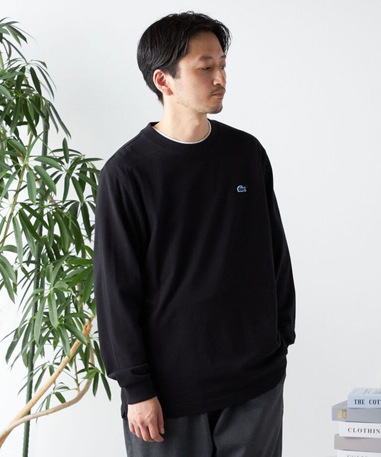 SHIPS any「【SHIPS any別注】LACOSTE: ワンポイント ピケ クルーネック Tシャツ (ロンT)◇」|Tシャツ・カットソー|