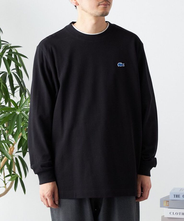 SHIPS any「【SHIPS any別注】LACOSTE: ワンポイント ピケ クルーネック Tシャツ (ロンT)◇」|Tシャツ・カットソー|