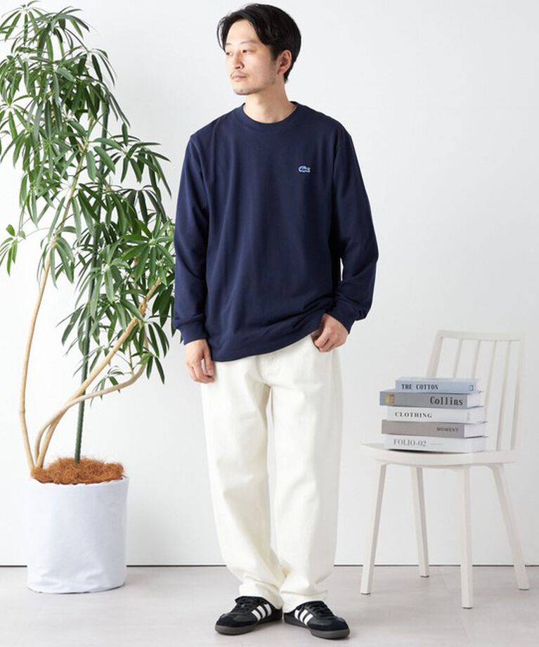 SHIPS any「【SHIPS any別注】LACOSTE: ワンポイント ピケ クルーネック Tシャツ (ロンT)◇」|Tシャツ・カットソー|