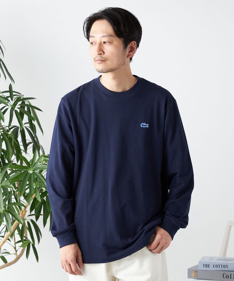 SHIPS any「【SHIPS any別注】LACOSTE: ワンポイント ピケ クルーネック Tシャツ (ロンT)◇」|Tシャツ・カットソー|