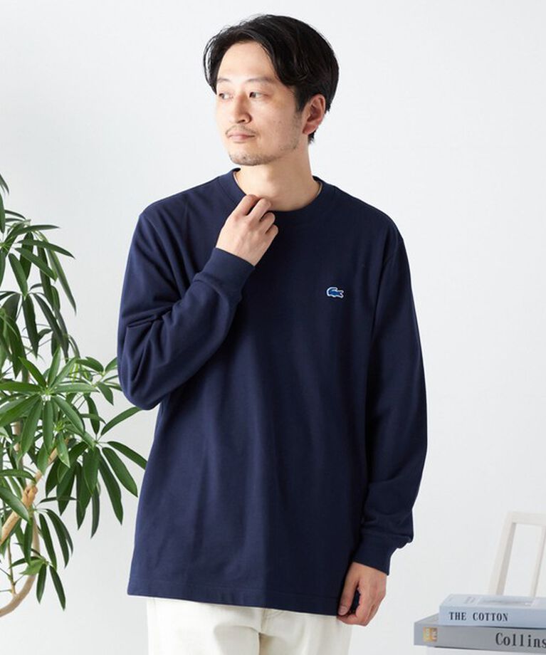 SHIPS any「【SHIPS any別注】LACOSTE: ワンポイント ピケ クルーネック Tシャツ (ロンT)◇」|Tシャツ・カットソー|