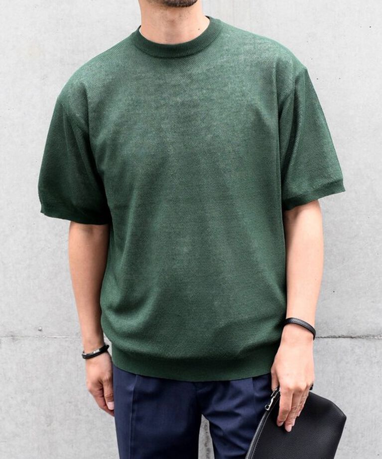 SHIPS any「SHIPS any: 〈手洗い可能〉リネンミックス サマーニット リラックス シアー Tシャツ◇」|Tシャツ・カットソー|