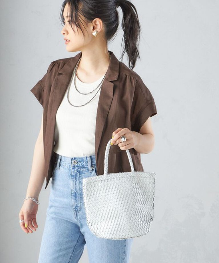 SHIPS for women「Swaraj:レザー メッシュ バッグ ◇」|トートバッグ|