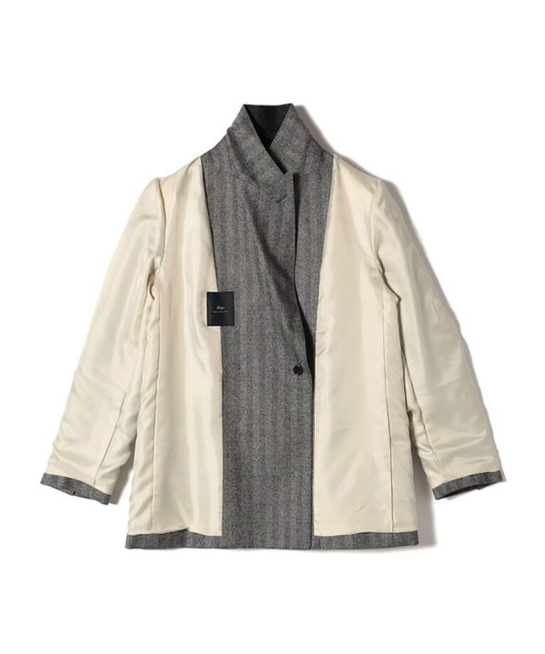SHIPS for women「SHIPS Primary Navy Label: フラノ ヘリンボーン ダブルボタン ジャケット（セットアップ対応）」|テーラードジャケット|