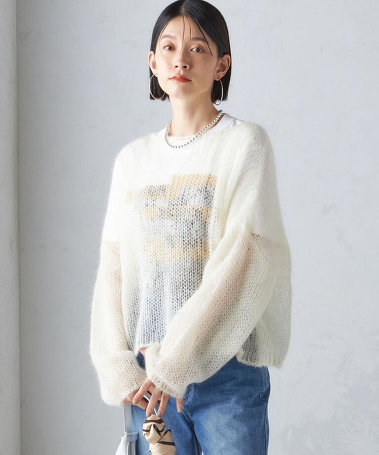 SHIPS for women「モヘヤ メッシュ プルオーバー」|ニット・セーター|