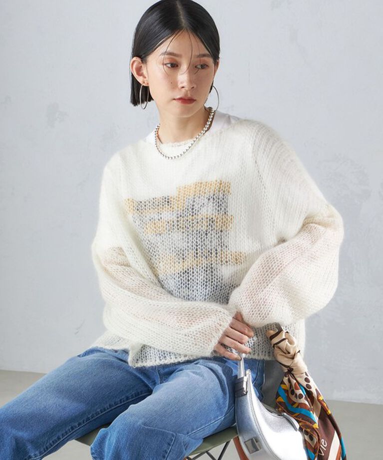 SHIPS for women「モヘヤ メッシュ プルオーバー」|ニット・セーター|