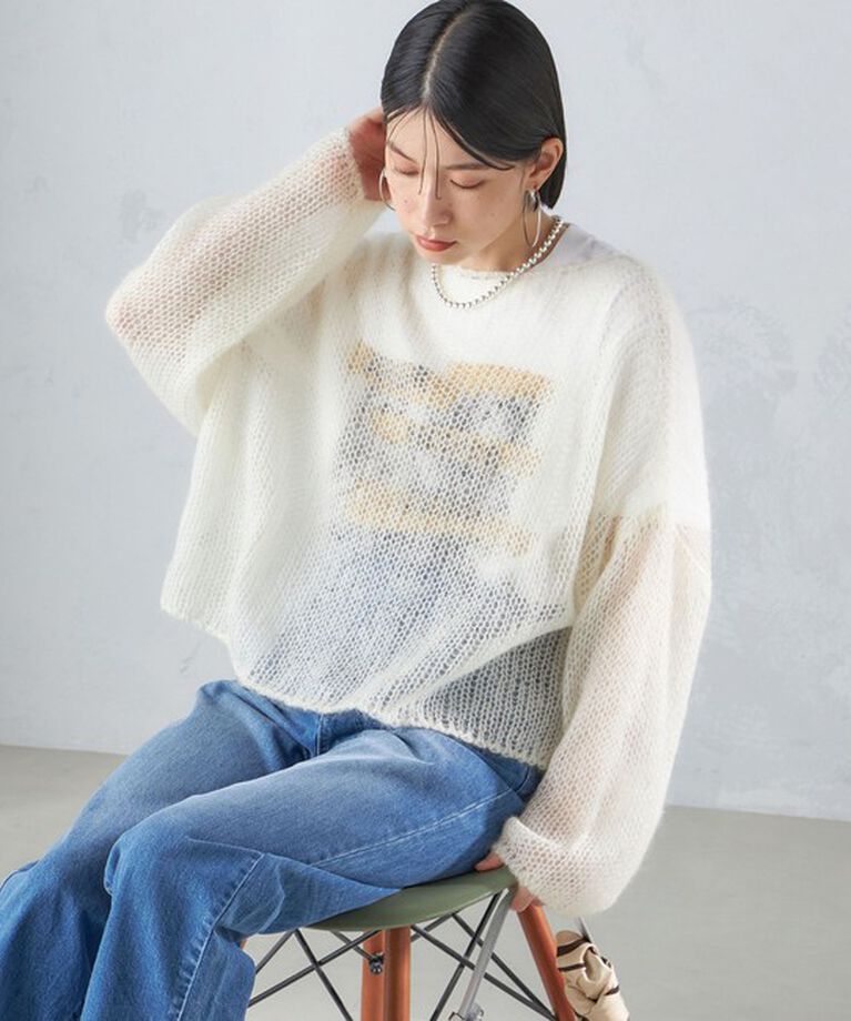 SHIPS for women「モヘヤ メッシュ プルオーバー」|ニット・セーター|