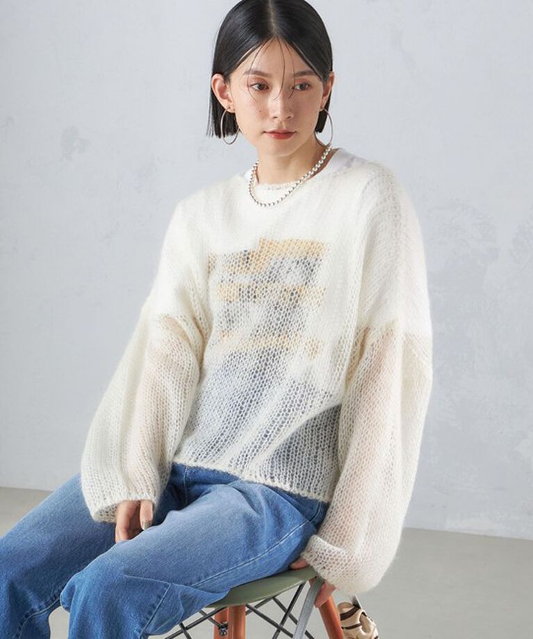 SHIPS for women「モヘヤ メッシュ プルオーバー」|ニット・セーター|