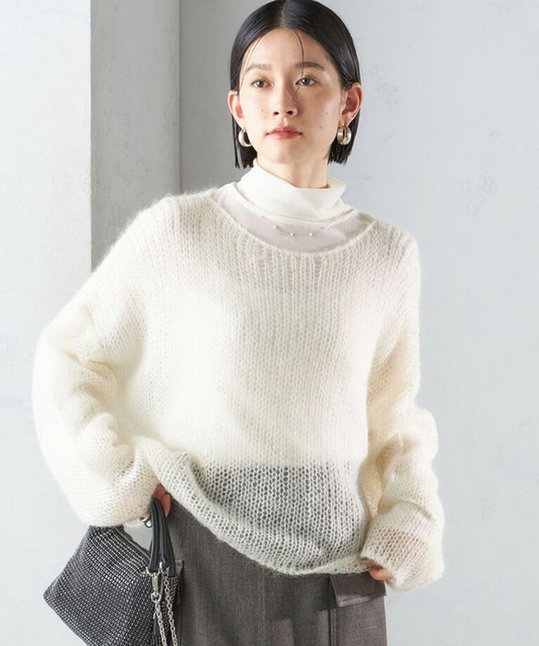 SHIPS for women「モヘヤ メッシュ プルオーバー」|ニット・セーター|