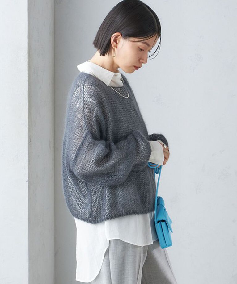 SHIPS for women「モヘヤ メッシュ プルオーバー」|ニット・セーター|