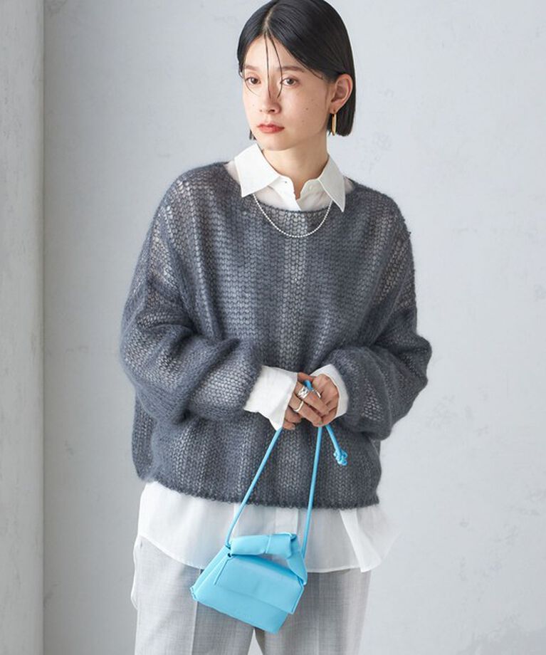 SHIPS for women「モヘヤ メッシュ プルオーバー」|ニット・セーター|